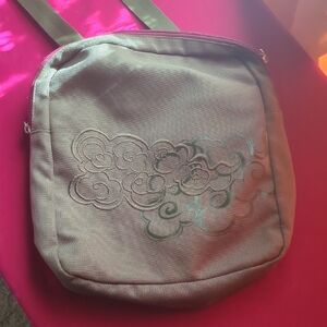 Haiku Sage Green Crossbody Bag with Swirl Design